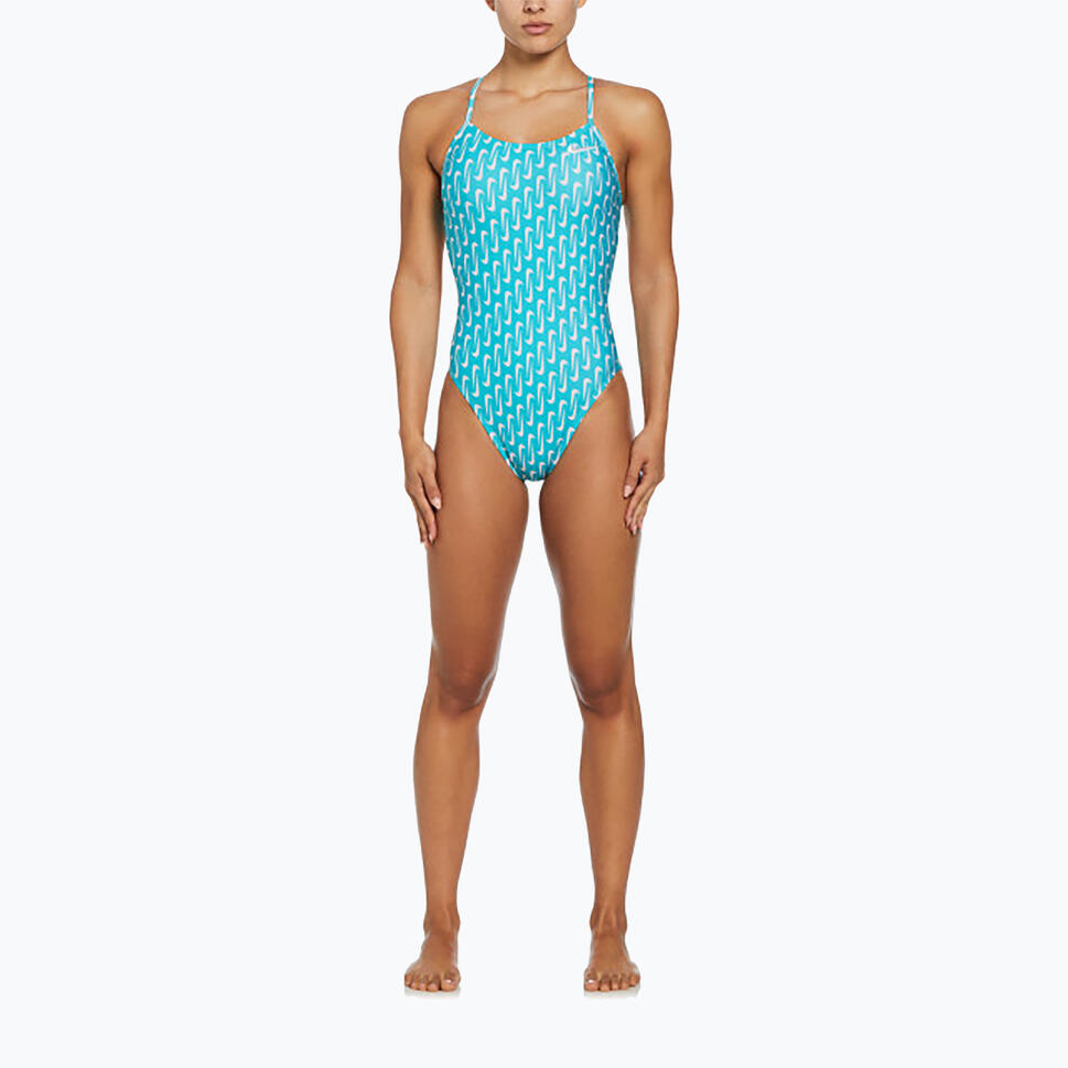 Strój pływacki jednoczęściowy damski Nike Hydrastrong Multi Print Cutout