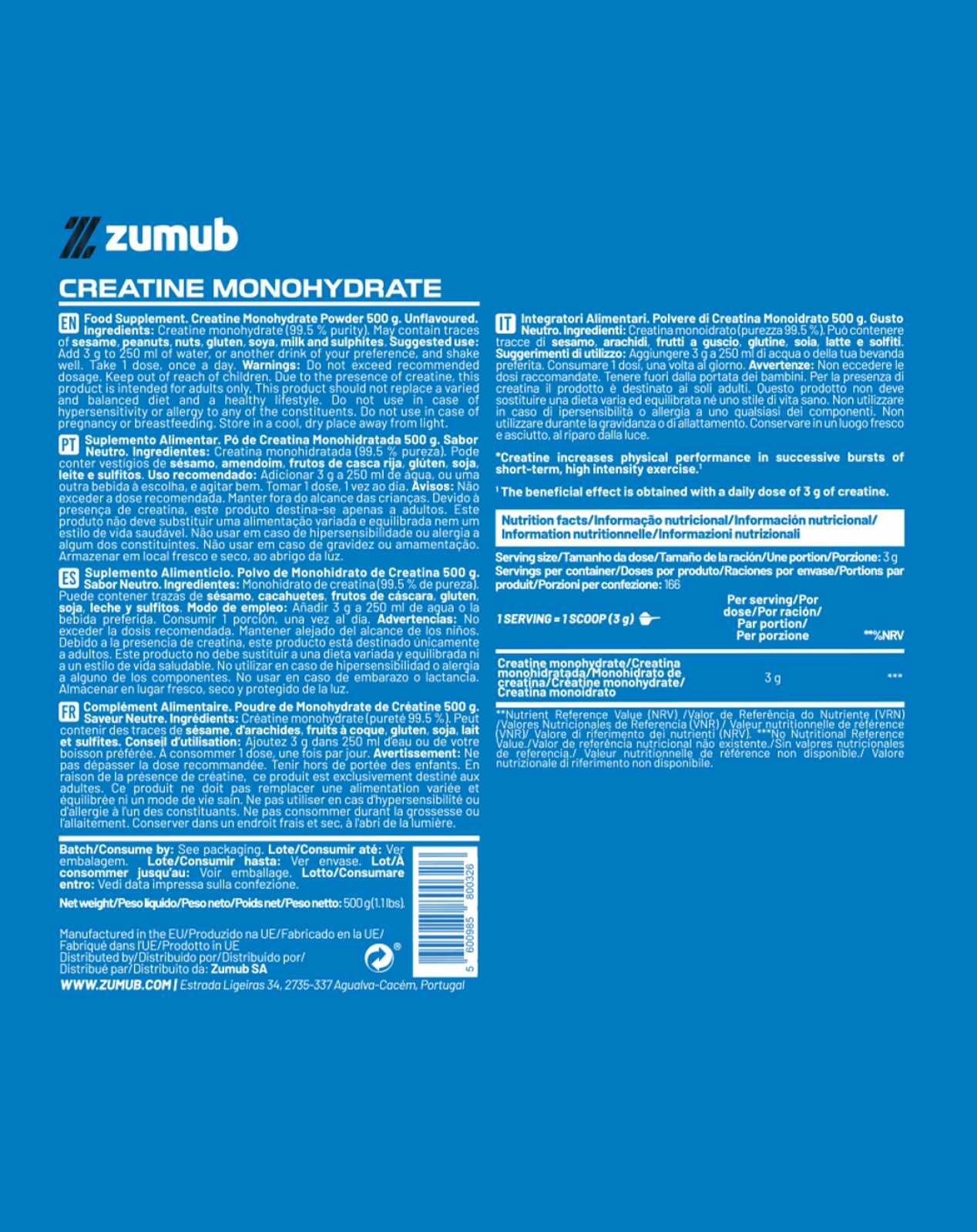 Zumub Creatina 500g 2/3