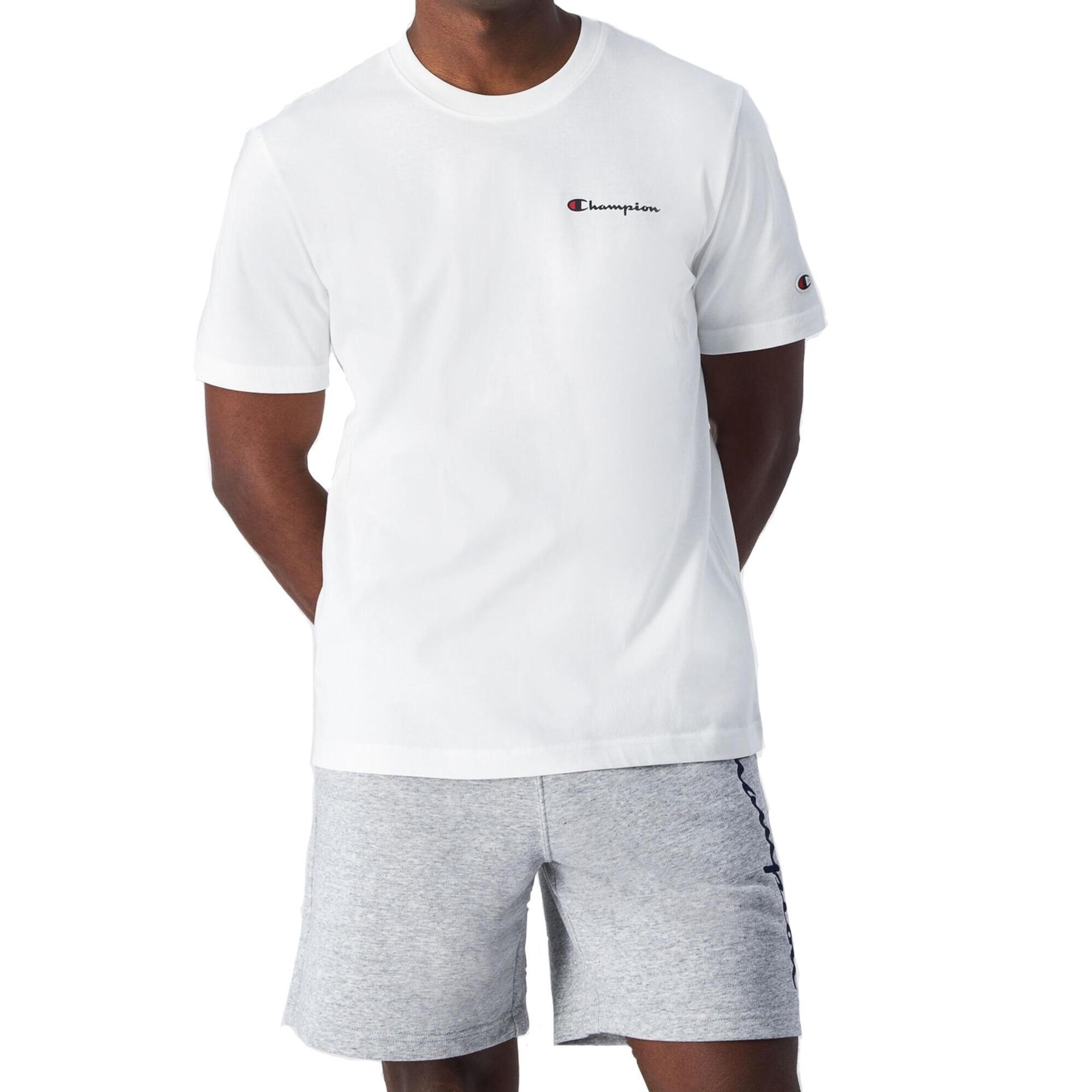 CHAMPION Pánské tričko Champion SS Tee, bílé, 100% bavlna