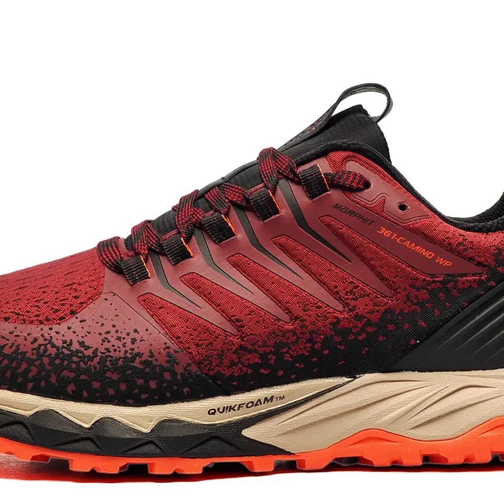 Men - Trail Running - Shoes - Waterproof, Cushioned, All-Terrain - Camino - Red