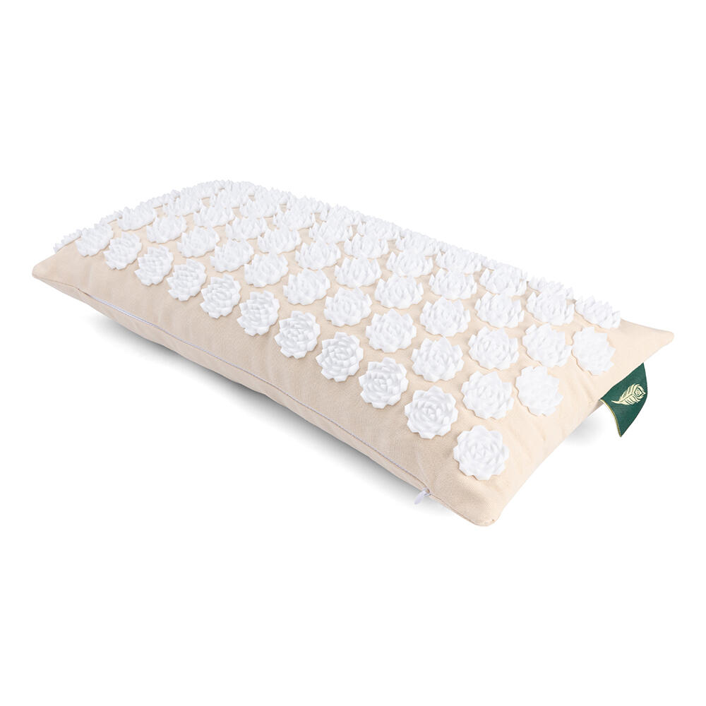 Spijkermat Set met Spijkerkussen - Acupressuur - 76 x 44 cm - Crème 5/6