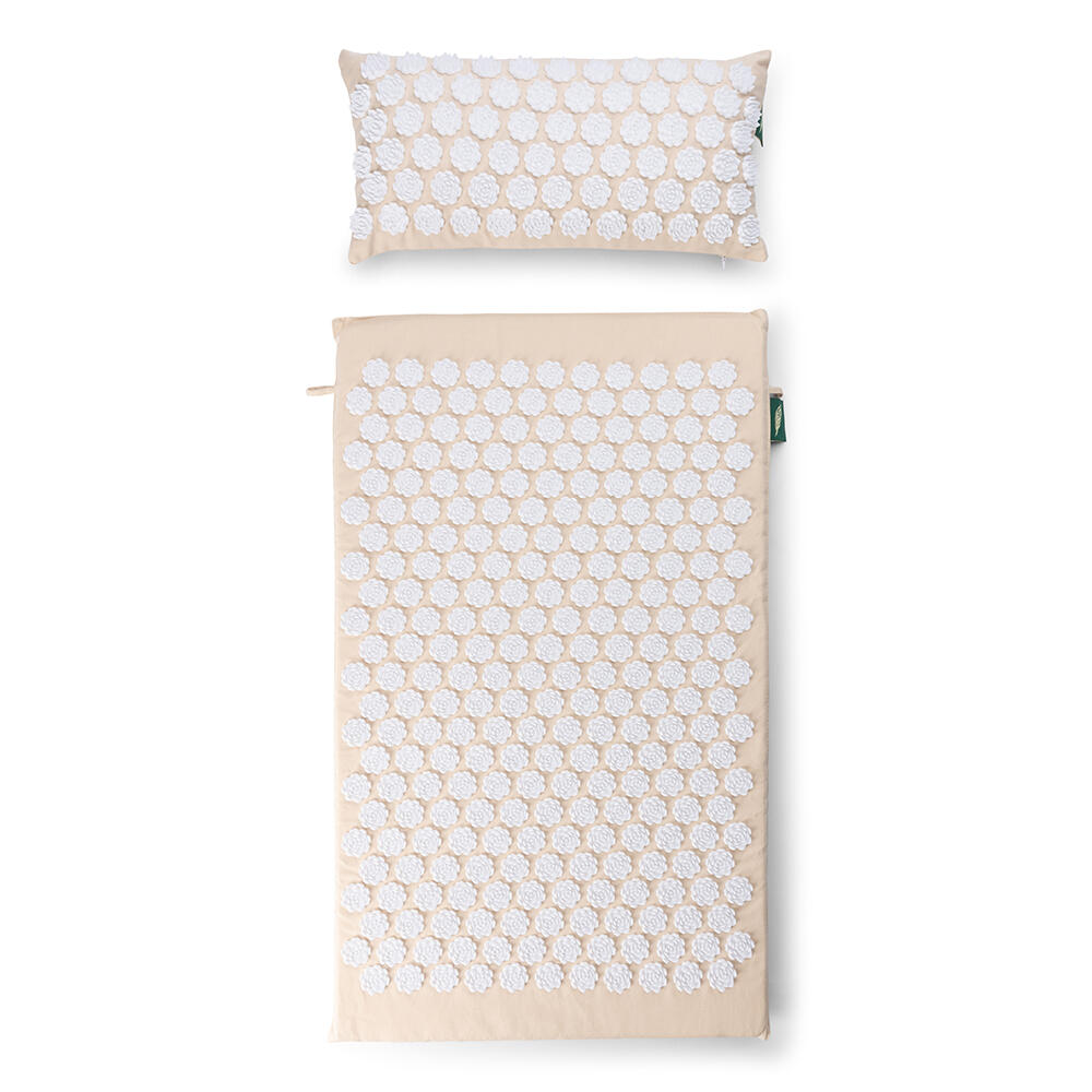Spijkermat Set met Spijkerkussen - Acupressuur - 76 x 44 cm - Crème 6/6