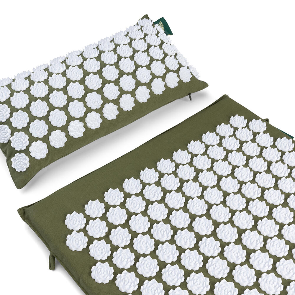 Spijkermat Set met Spijkerkussen - Acupressuur - 76 x 44 cm - Donkergroen 2/6
