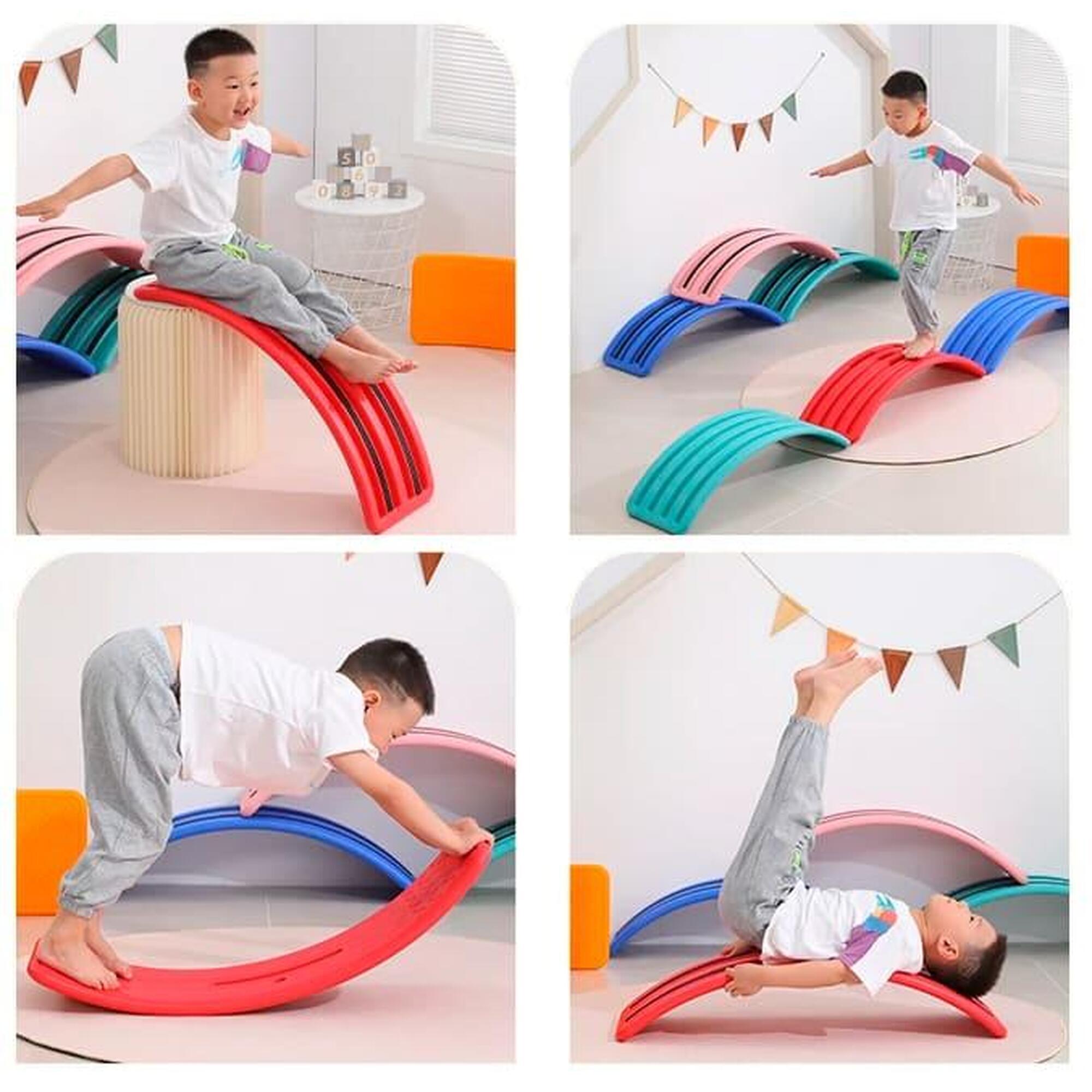 Placă de echilibru Wobble cu minge - portocaliu