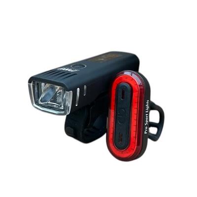 Fietsverlichting set usb oplaadbaar 450 en 100 lumen koplamp fiets achterlicht
