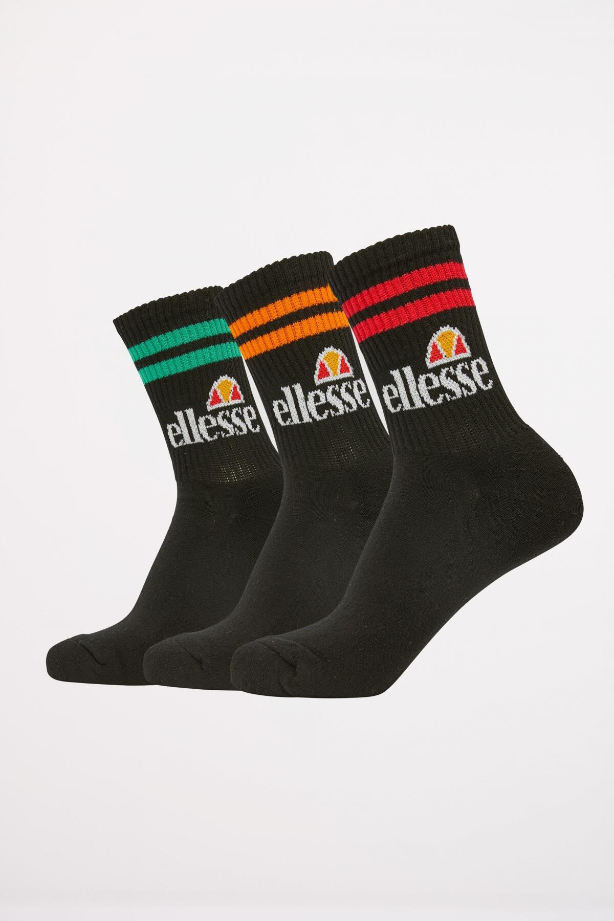 Chaussettes Ellesse Modèle Pullo Pack 3 Socks Couleur Noir 4/5