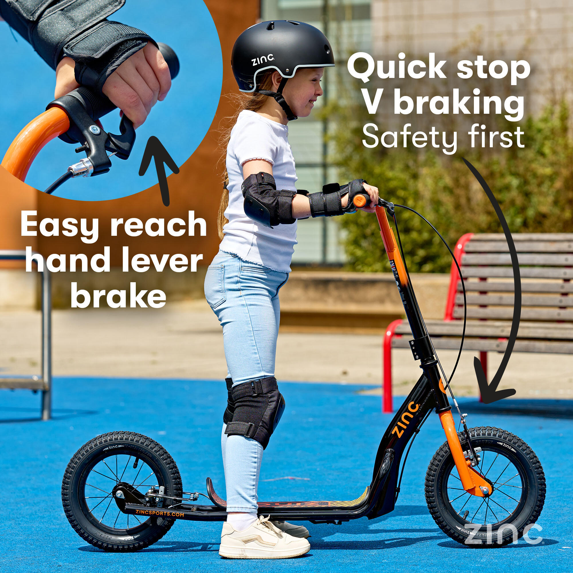 Zinc Radikal BMX Scooter – Orange and Black 3/7