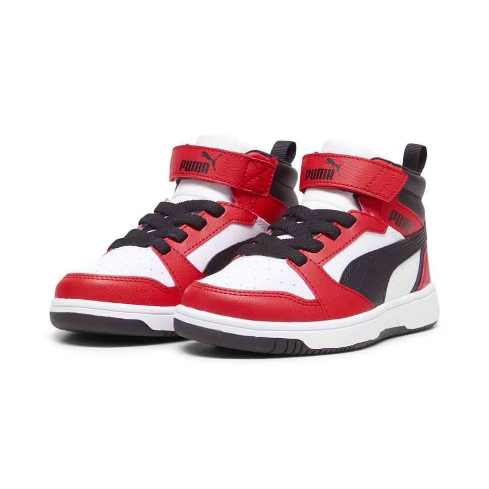 Dziecięce sneakersy Rebound V6 Mid PUMA White Black For All Time Red