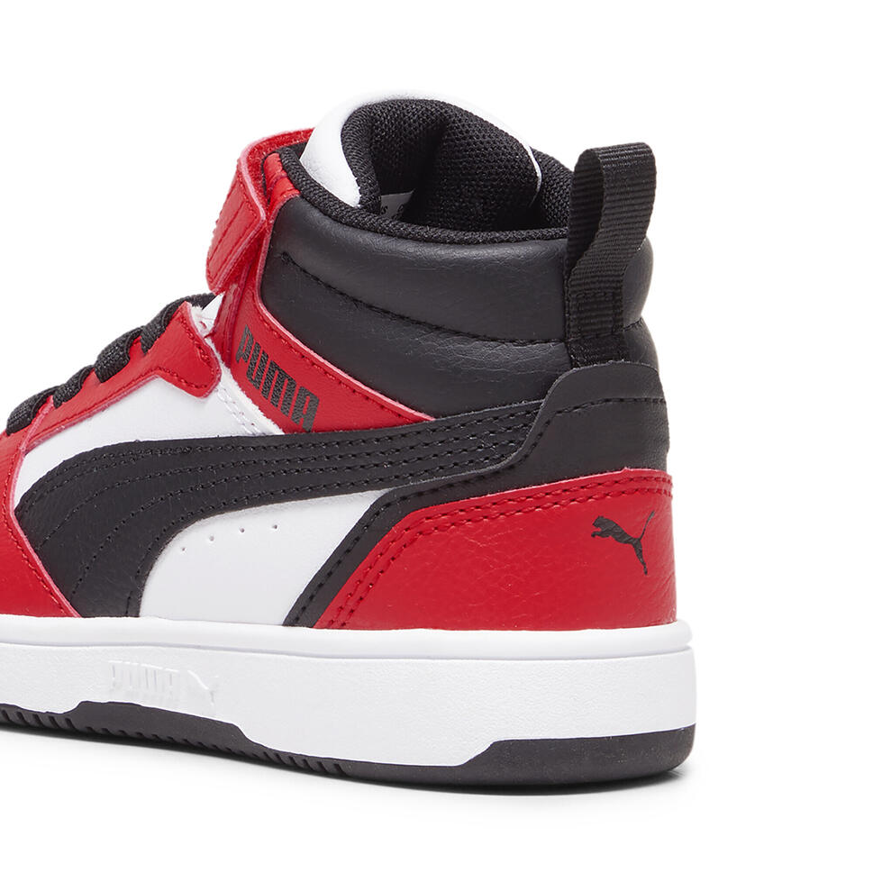 Dziecięce sneakersy Rebound V6 Mid PUMA White Black For All Time Red