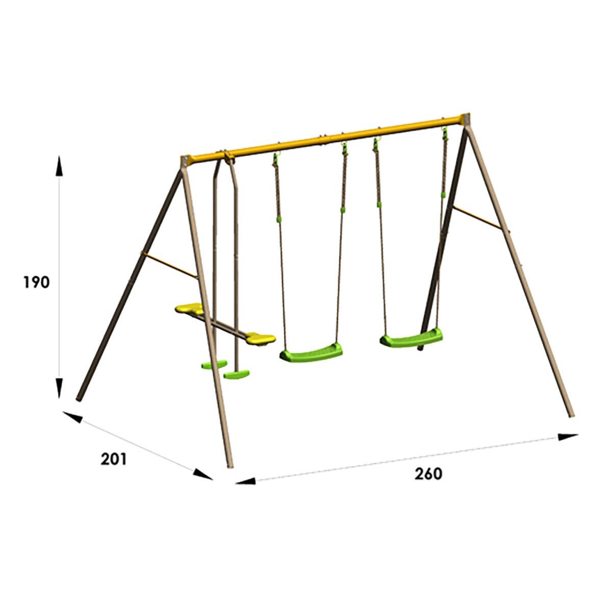 Portique métal 1,90 m Agility BRIOSO 4 enfants 3/7