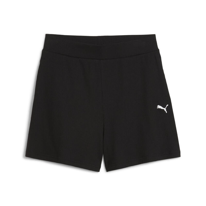 ESS ELEVATED 5" High-Rise Rib Shorts Women PUMA Black