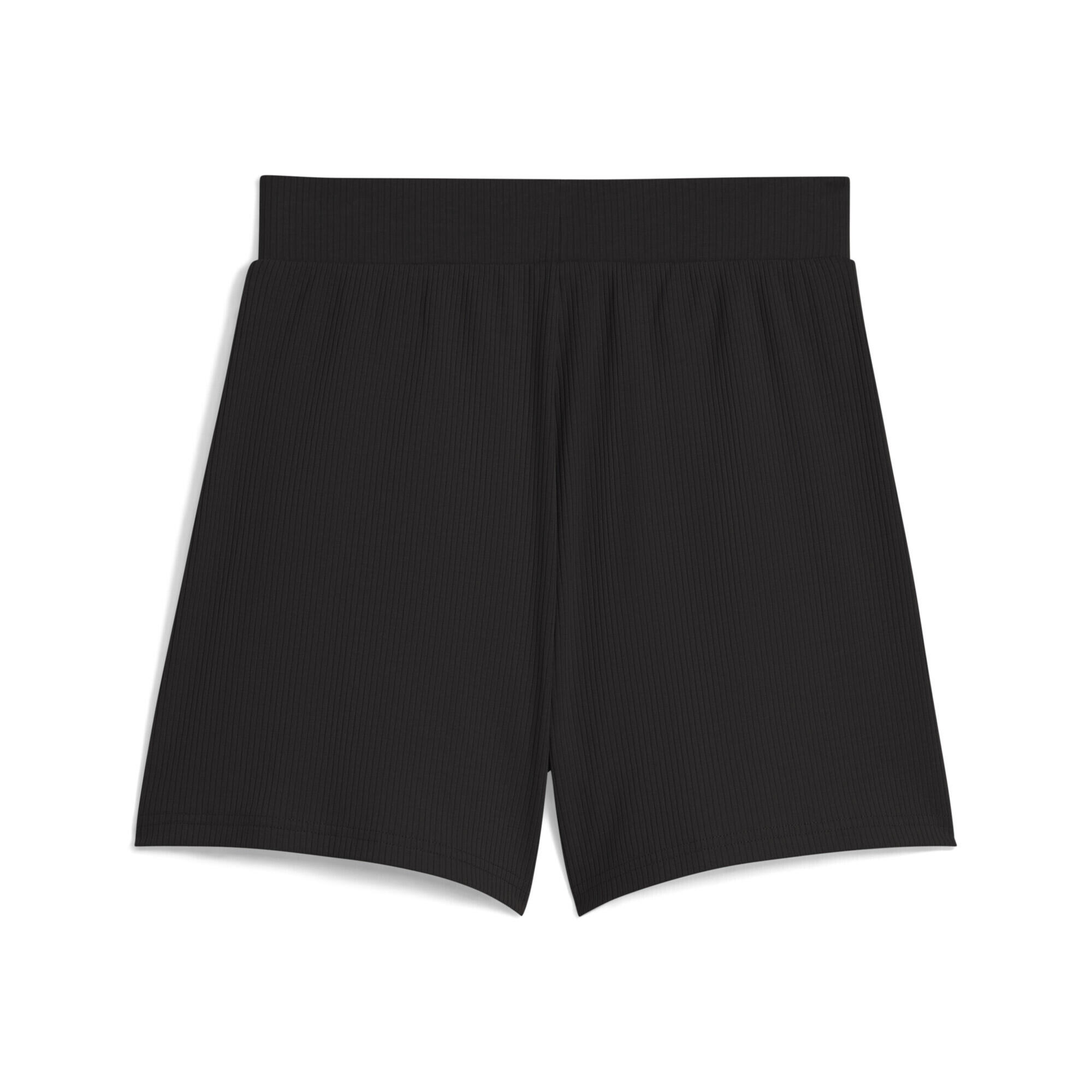 Short 5" côtelé à taille haute ESS ELEVATED Femme PUMA Black 6/7