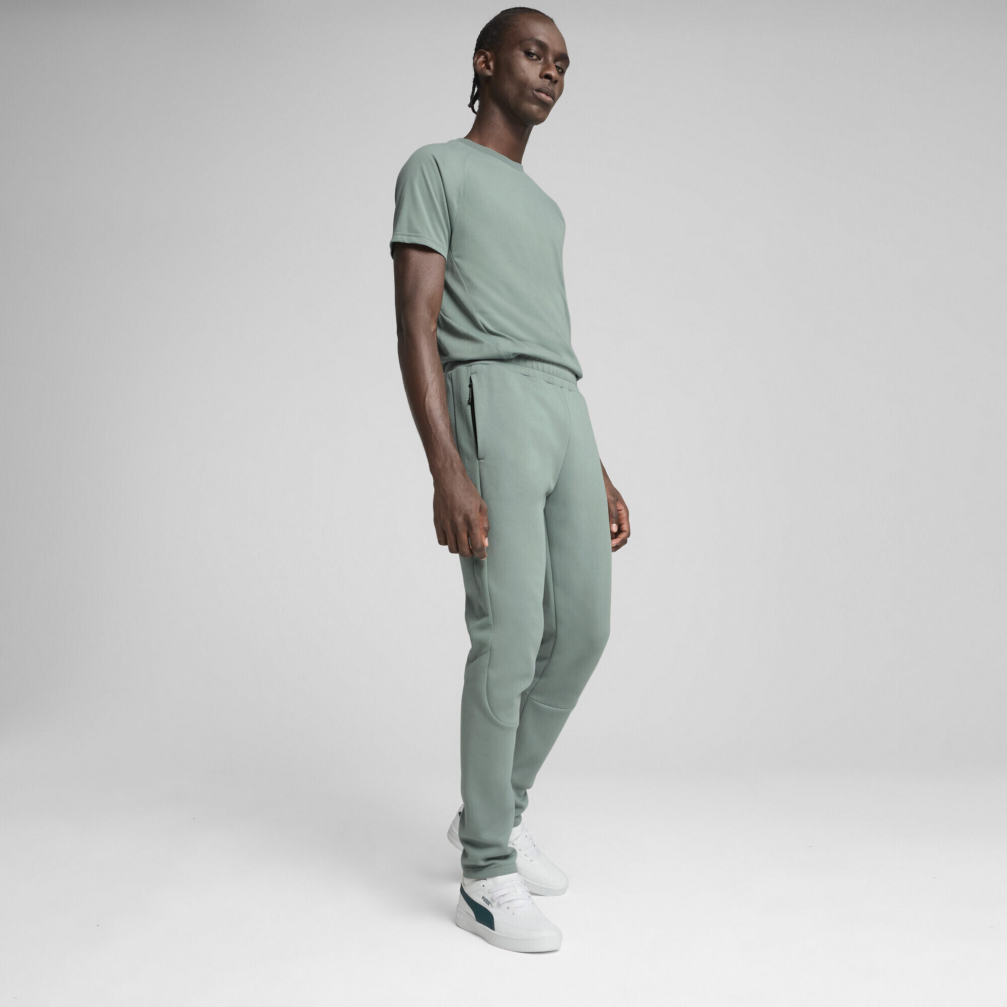 Pantaloni EVOSTRIPE da uomo PUMA Green Moon 4/7