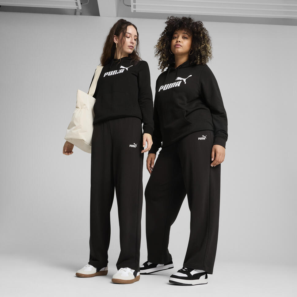 Damskie spodnie z prostymi nogawkami i małym logo No. 1 ESS Comfort PUMA Black
