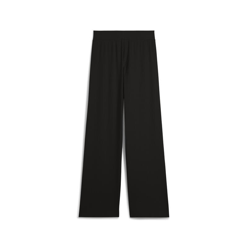 Pantalon droit côtelé à taille haute ESS ELEVATED Femme PUMA Black