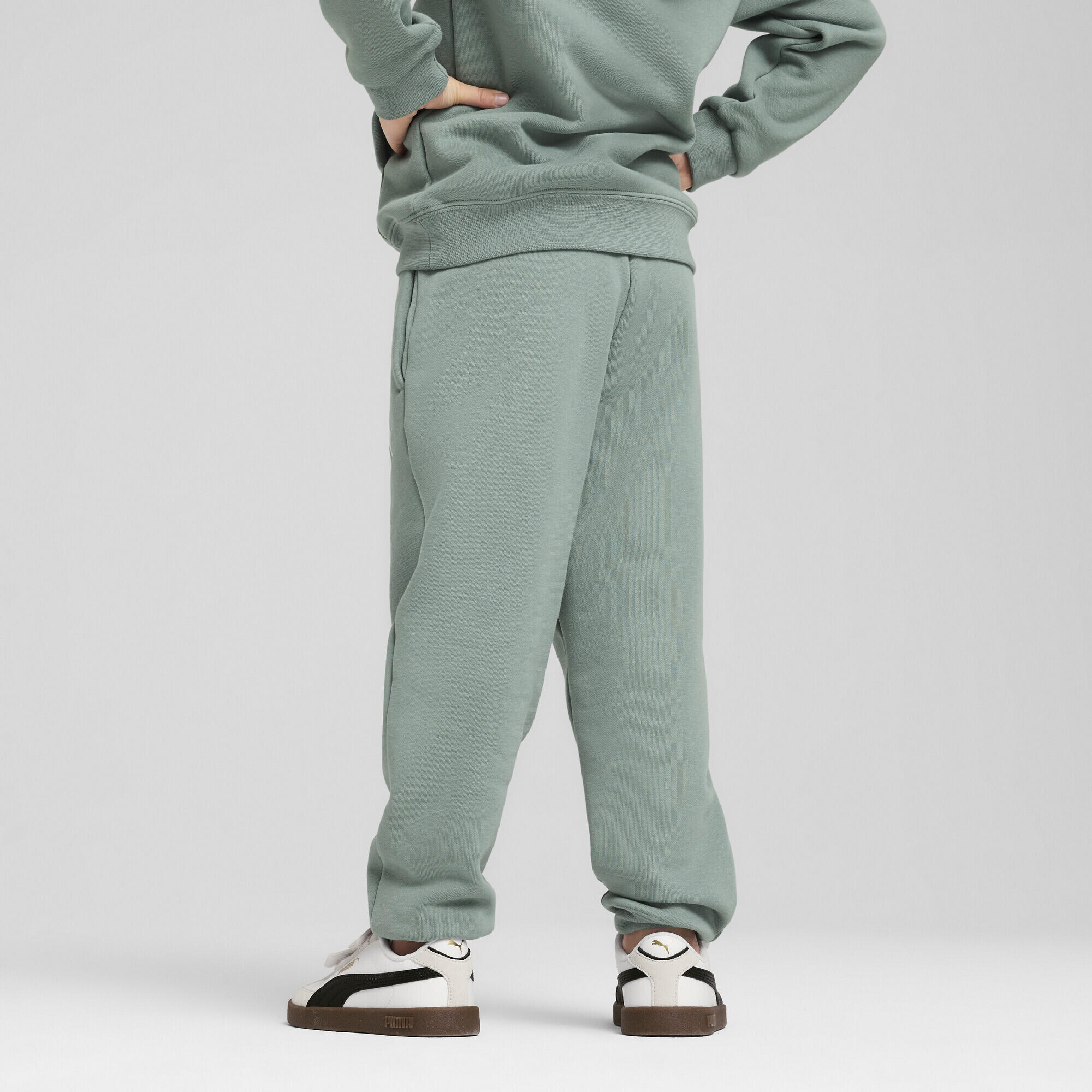 ESS No. 1 Logo Fleece-Jogginghose Jungen PUMA Green Moon 3/7