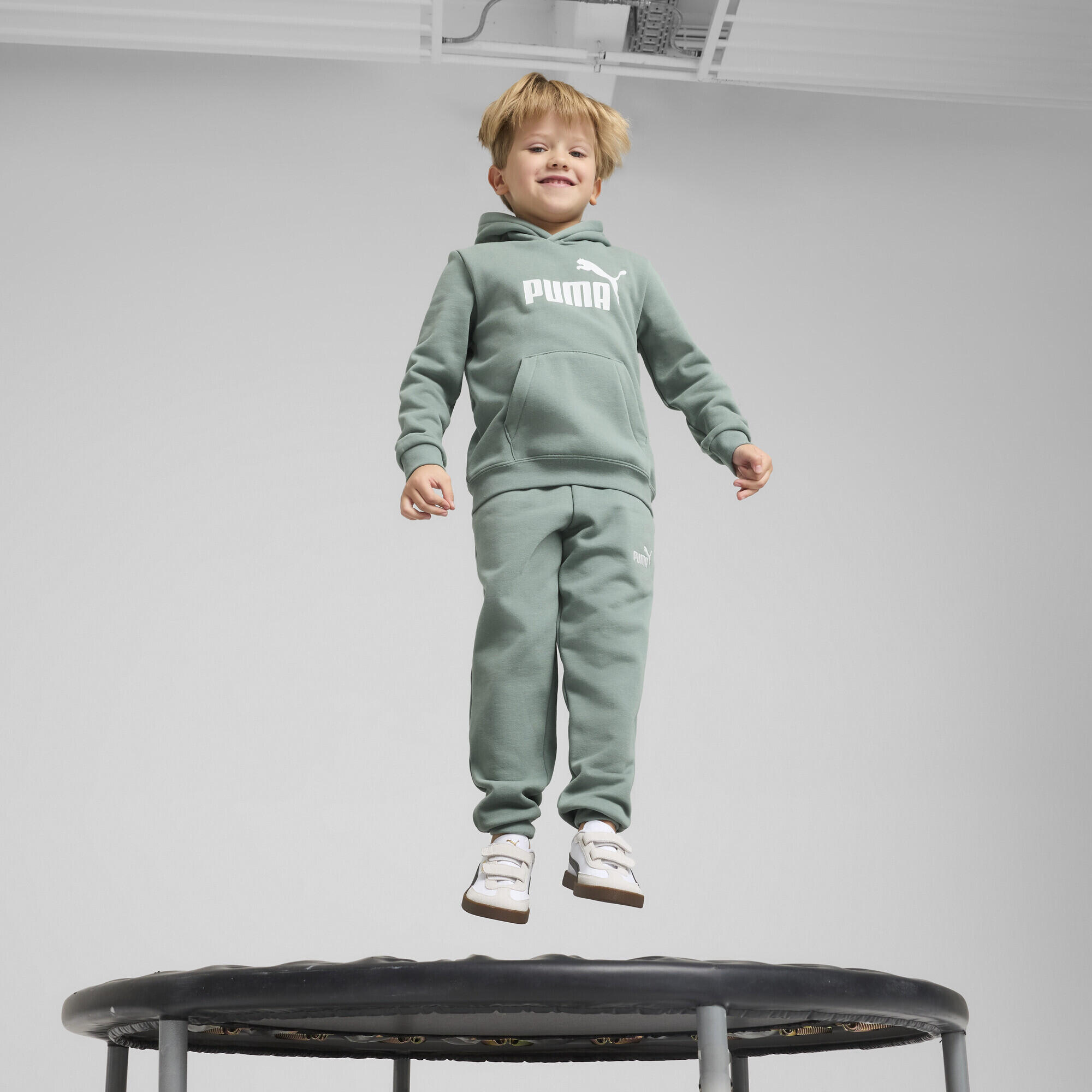 ESS No. 1 Logo Fleece-Jogginghose Jungen PUMA Green Moon 4/7