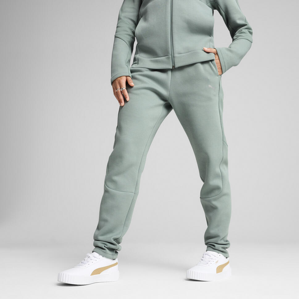 Damskie spodnie dresowe EVOSTRIPE PUMA Green Moon