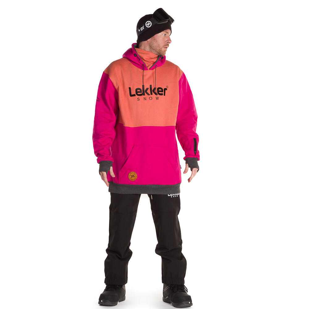 Face Mask Tall Hoodie Spicy Coral 3/3