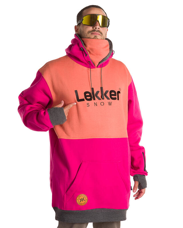 Face Mask Tall Hoodie Spicy Coral 2/3