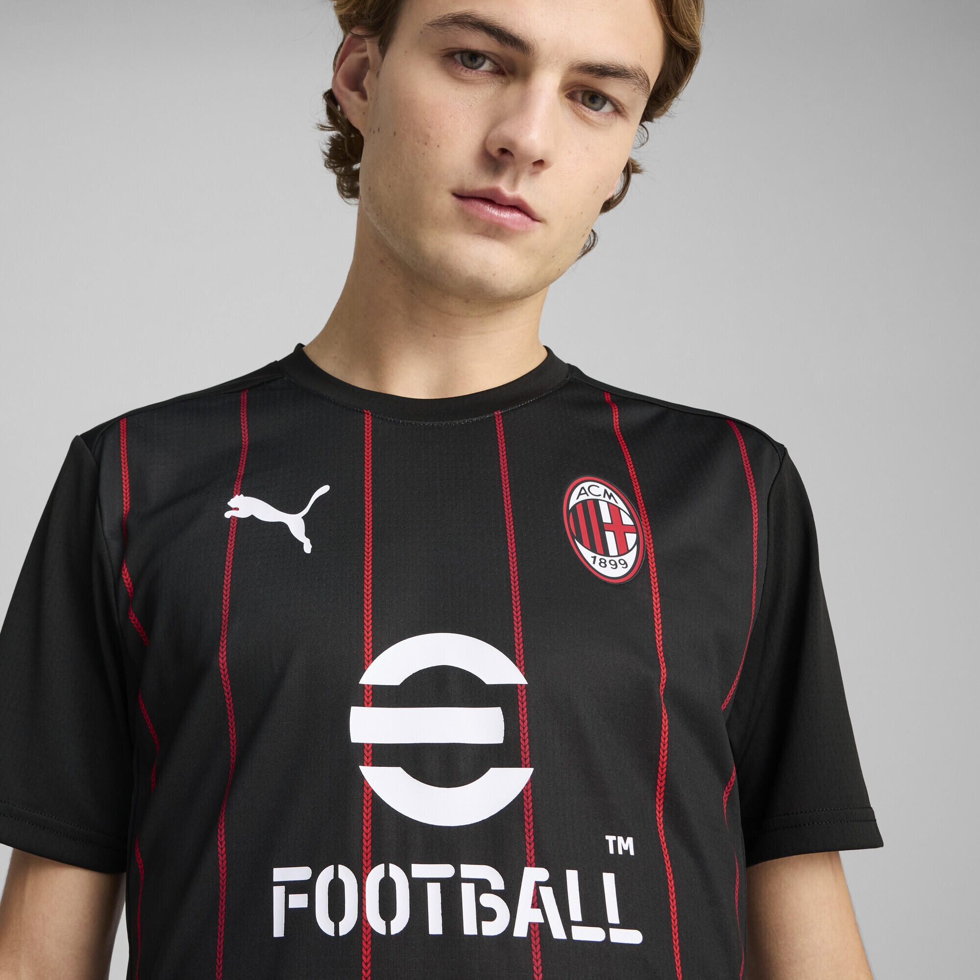 AC Mailand Aufwärmtrikot Herren PUMA Black For All Time Red 3/7
