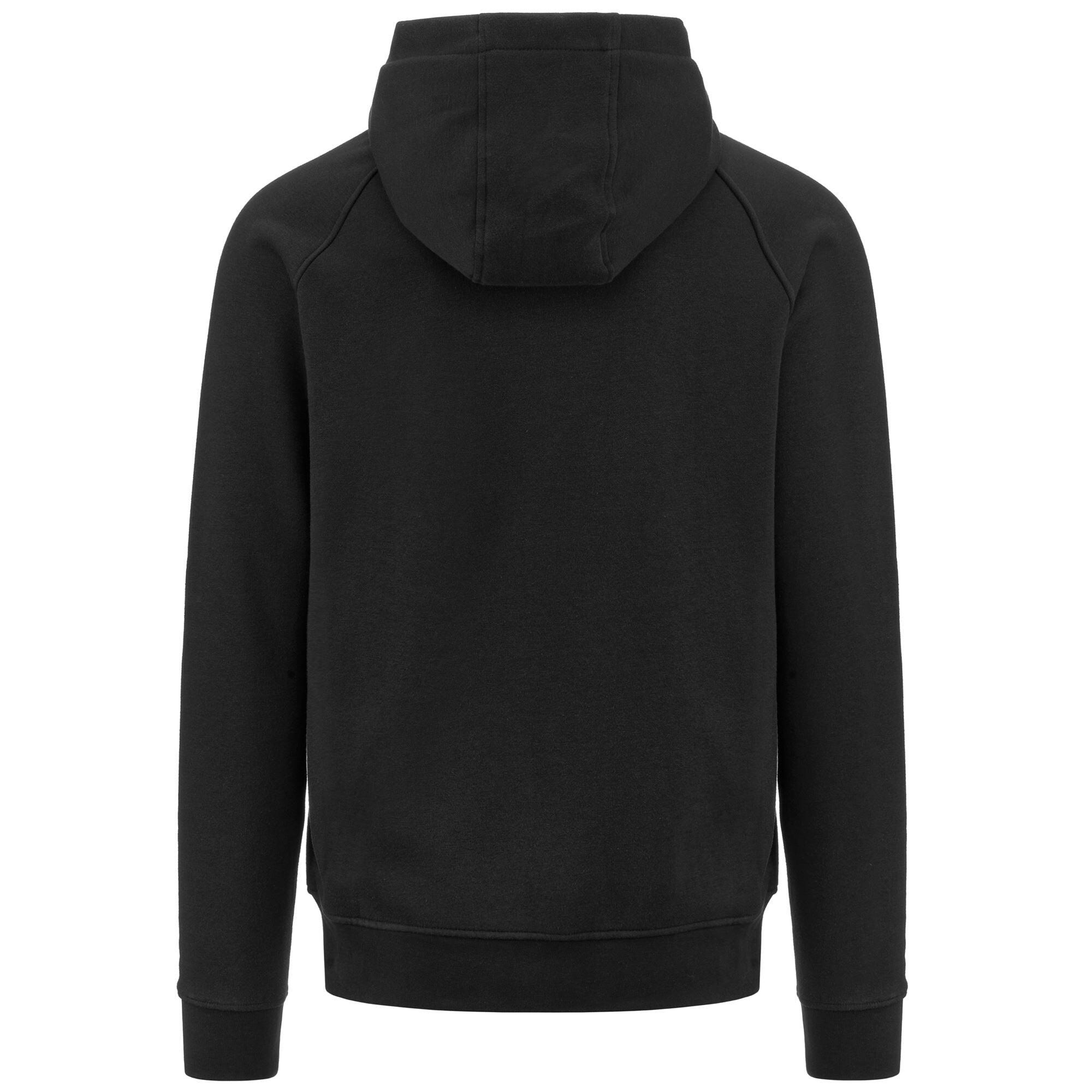 Felpa con cappuccio e zip da uomo in cotone nero da sportivo 3/6