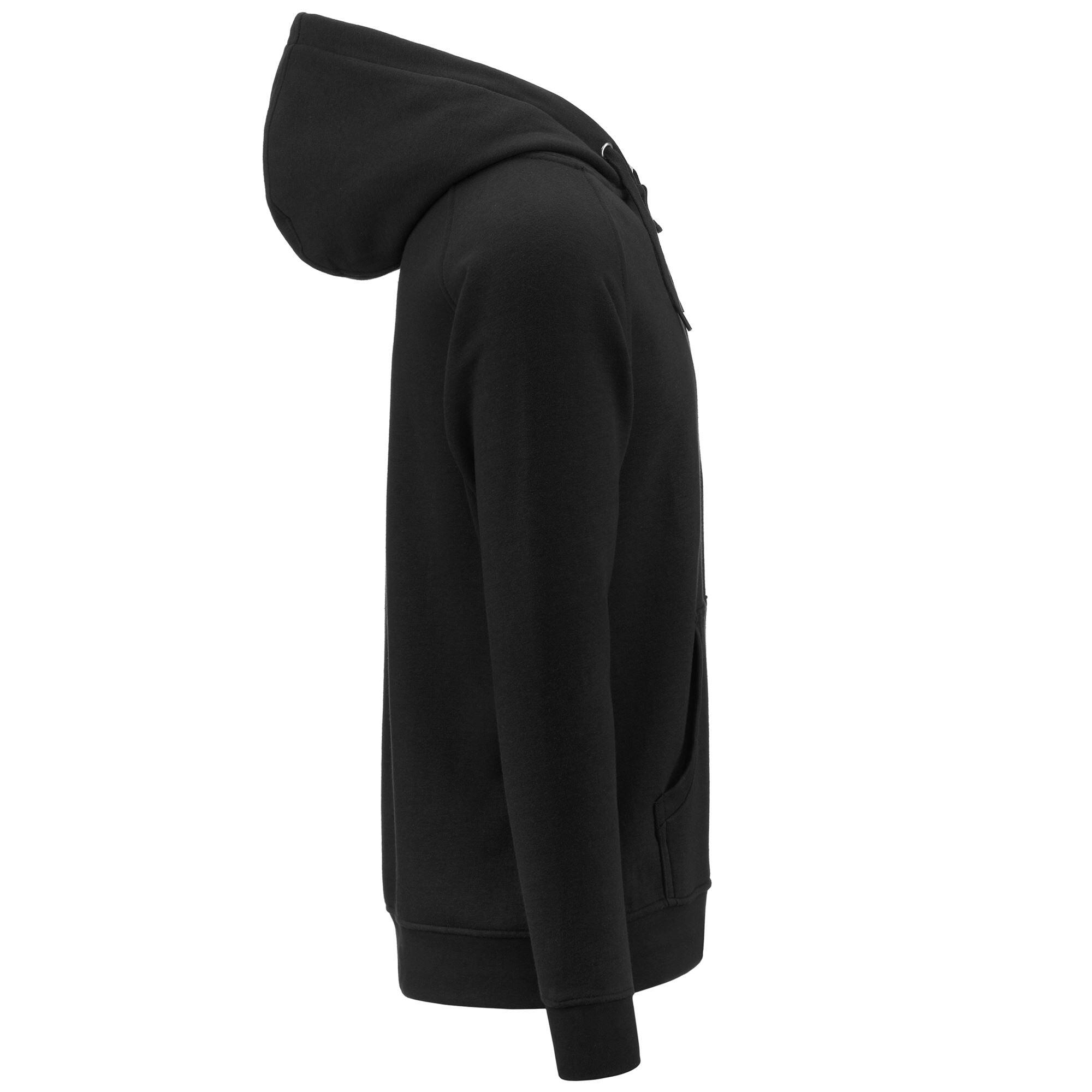 Felpa con cappuccio e zip da uomo in cotone nero da sportivo 2/6