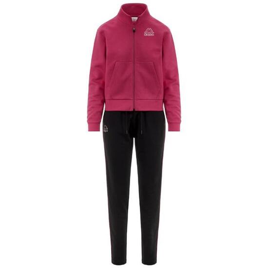 Survêtement manches longues femme Famali noir, fuchsia