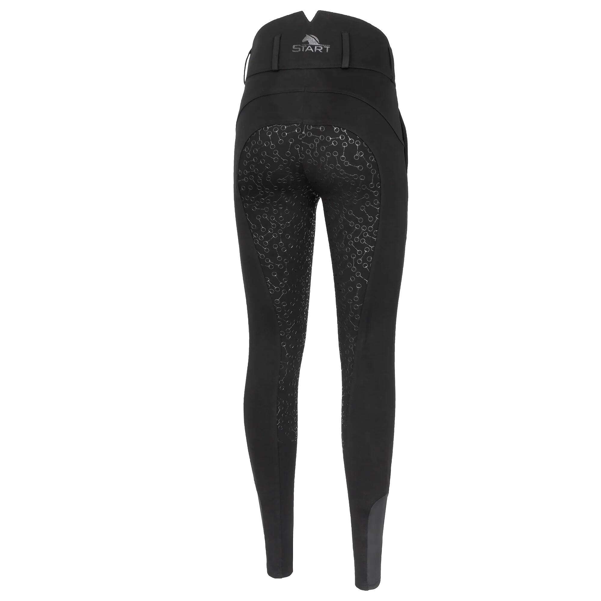 Damen Reithose mit Hochtaillierte START Derby Schwarz 2/5
