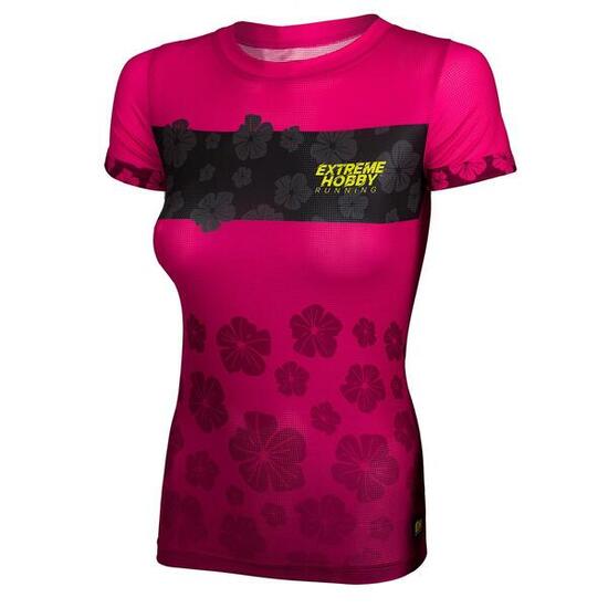 Maillot de running à manches courtes pour femme EXTREME HOBBY FLOWERS