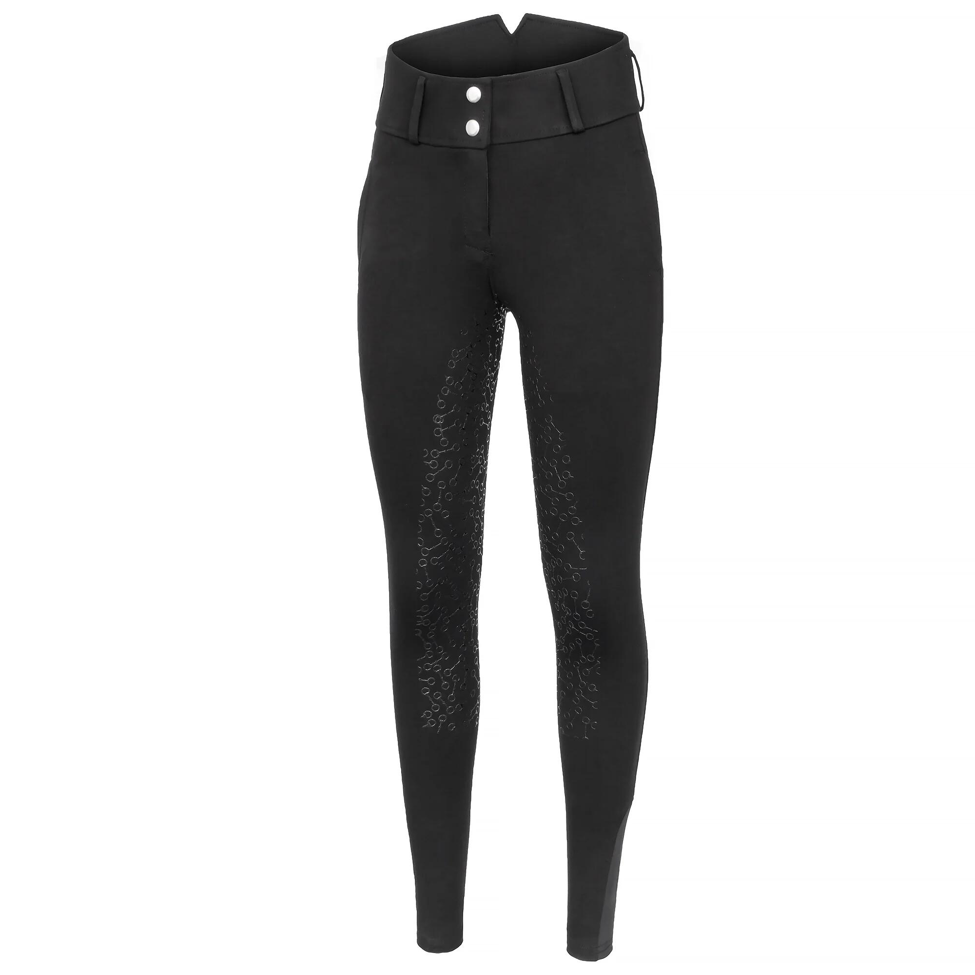 Damen Reithose mit Hochtaillierte START Derby Schwarz 1/5