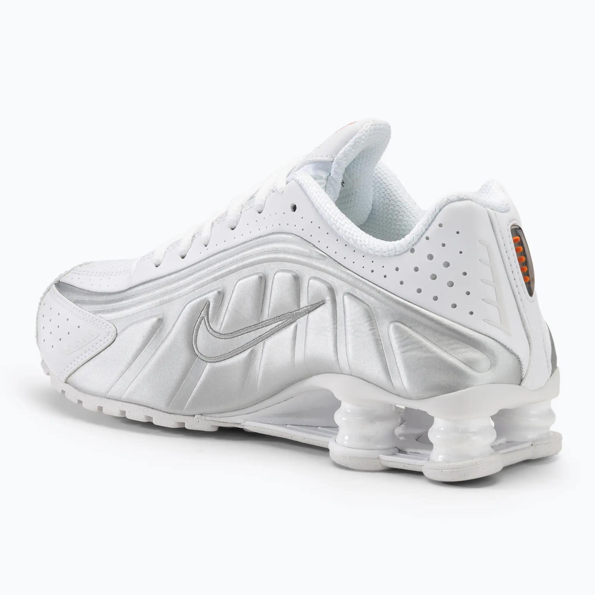 Nike Shox R4 - White Metallic Silver 3/5