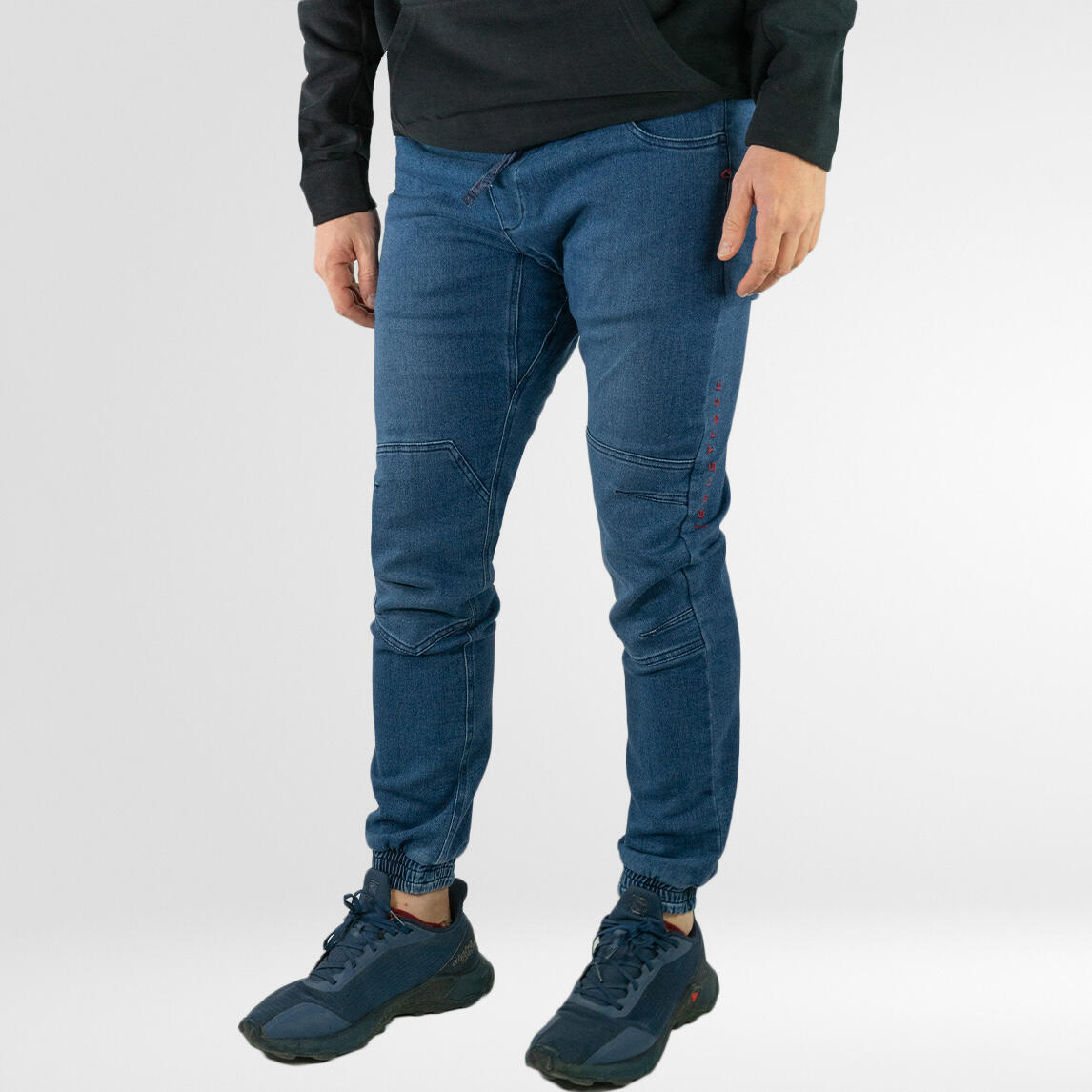 JEANSTRACK Pantaloni da arrampicata montan jeans risciacquare