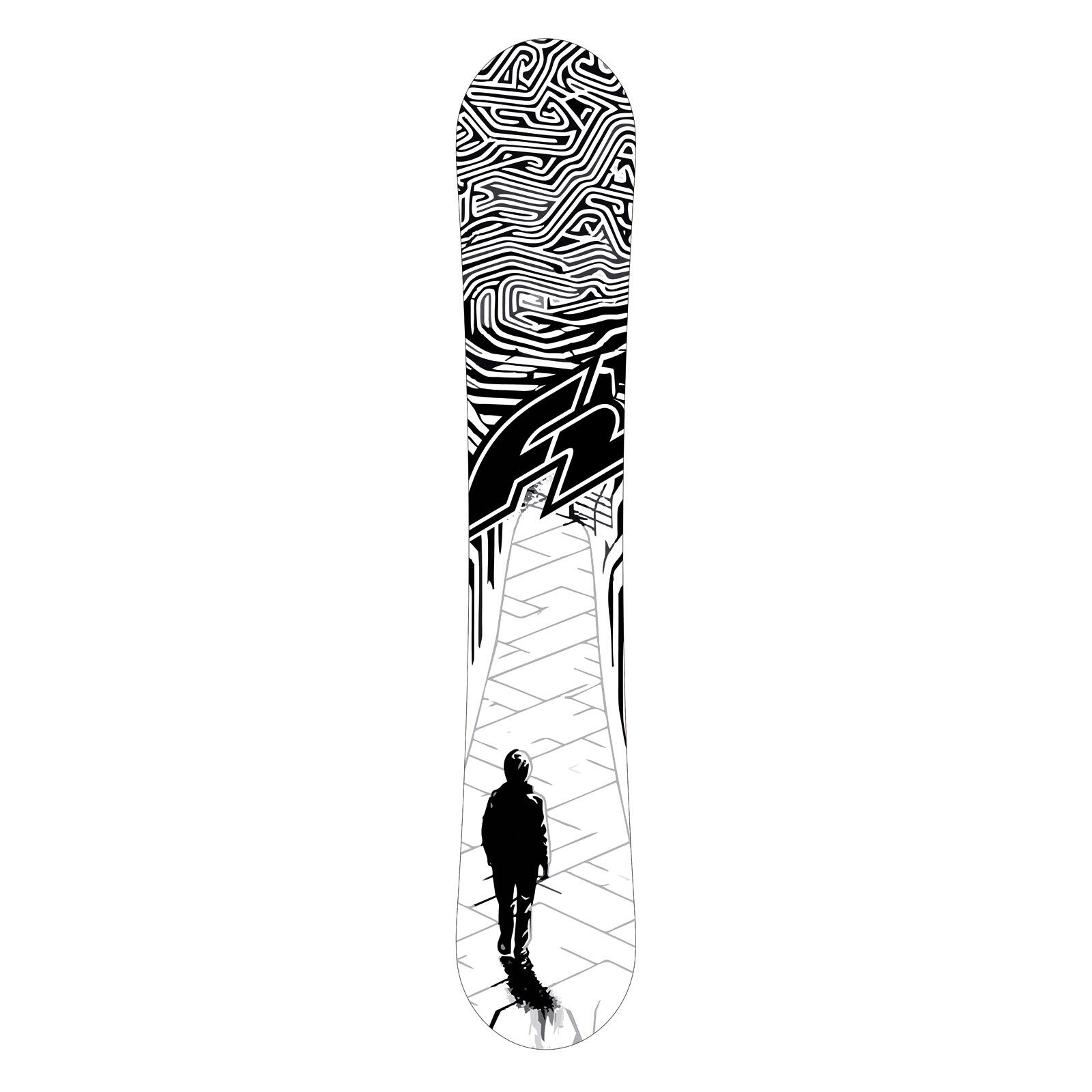 F2  Snowboard Black Deck extra wide Freeride/Freestyle 154w cm  Schwarz 2025 2/2