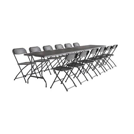 2 tables de réception pliables blanc + 12 chaises I sweeek