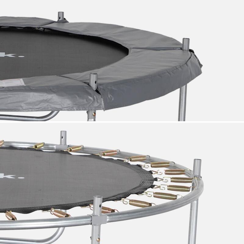 Trampoline 180cm - Cassiopée gris avec son filet de protection - Trampoline de