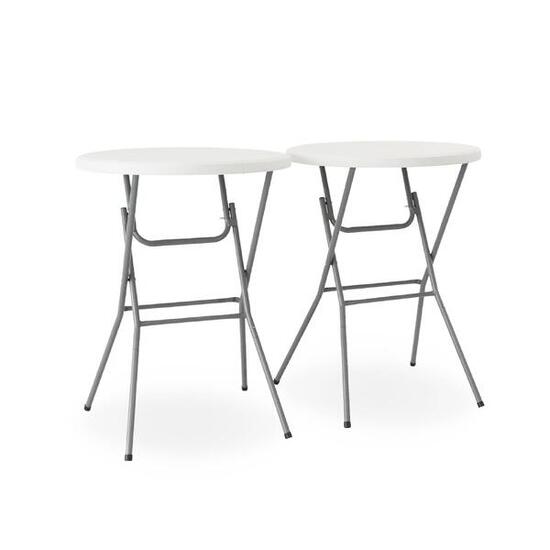 Lot de 2 tables de réception Mange debout, pliables | sweeek