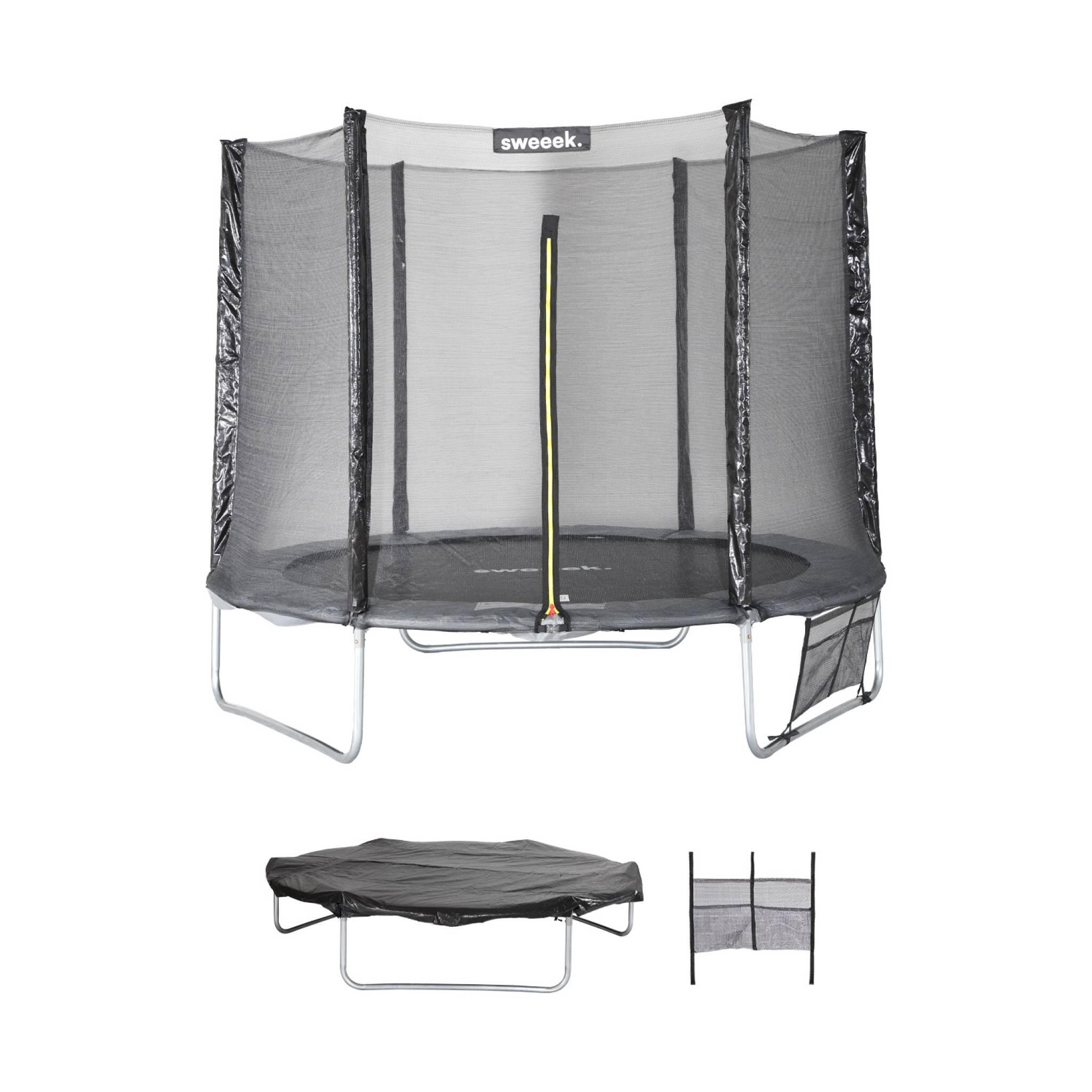 SWEEEK Cama elástica con pack de accesorios, 250cm, Gris