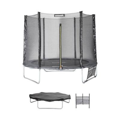 Trampolino 250cm con confezione di accessori. Grigio