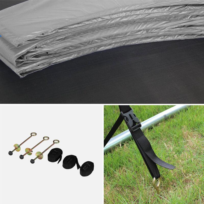 Trampoline 245 cm, gris, avec accessoires | sweeek