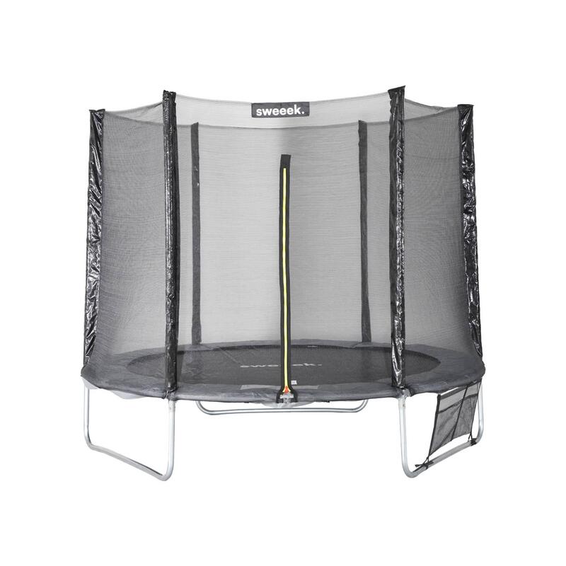 Trampoline 245 cm, gris, avec accessoires | sweeek