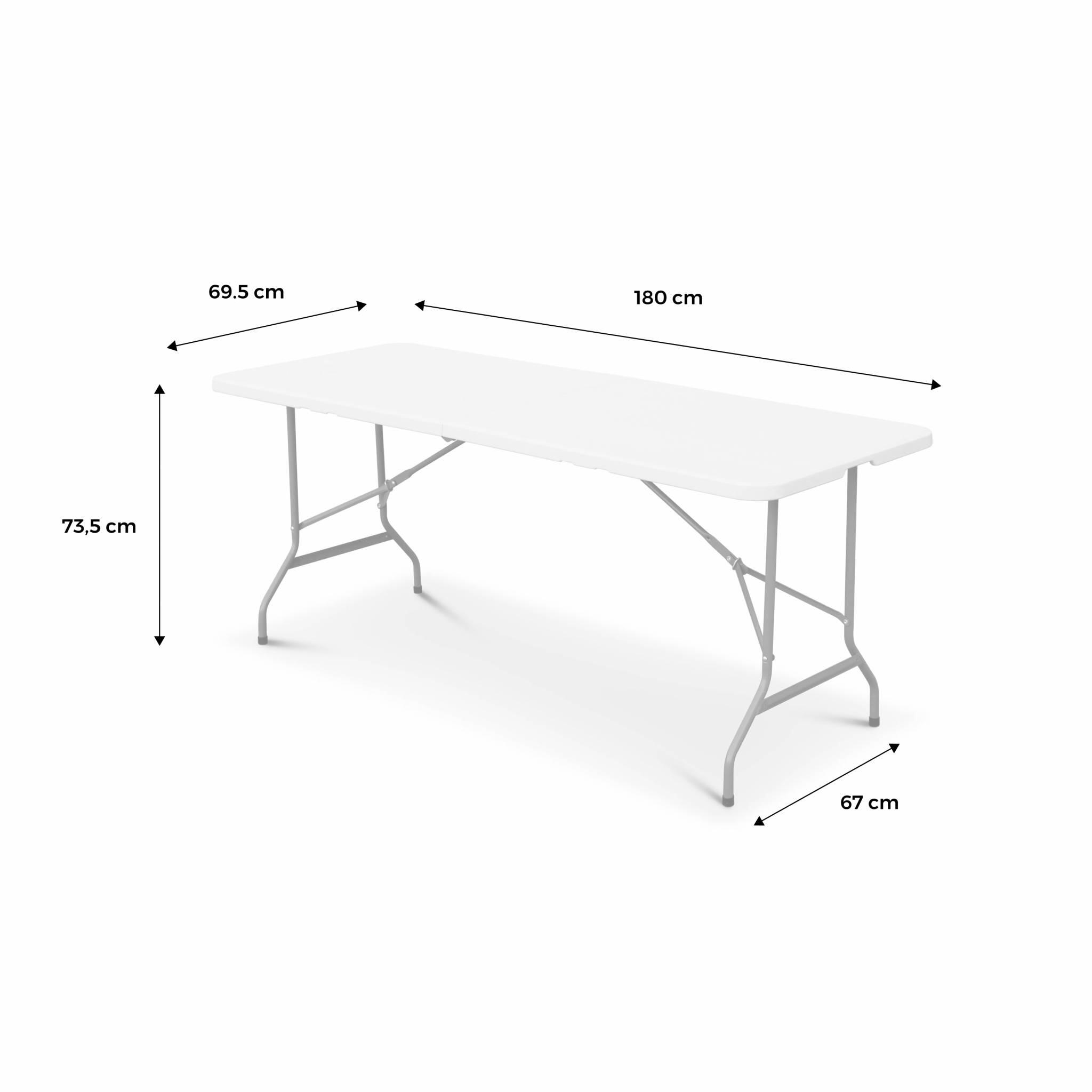 Lot de 2 tables table de réception, 180cm, pliables, avec poignée de transport | 4/6