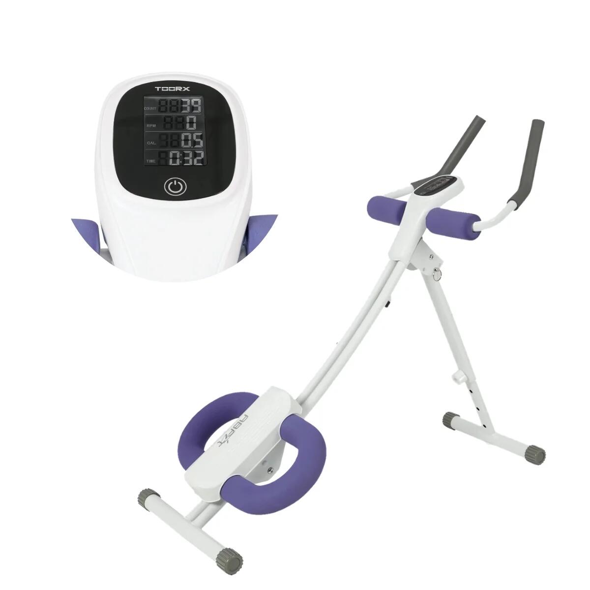 Toorx - Entraîneur De Muscles Abdominaux Pliable Ab-fit Avec Ordinateur - Banc Abdominaux - Blanc|violet - Decathlon
