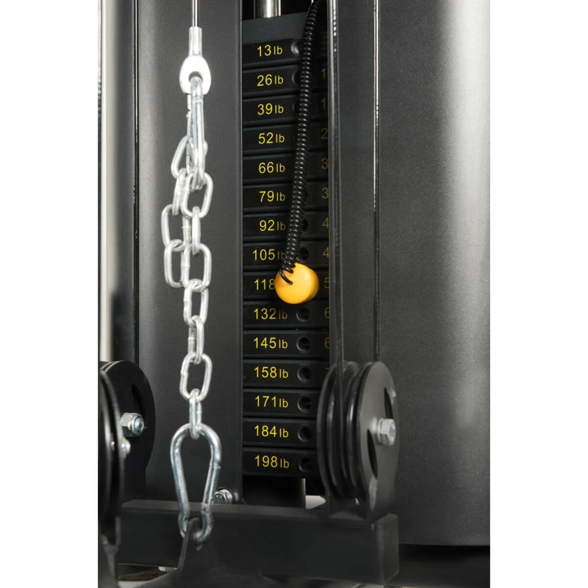 Heim-Fitnessstudio – Gewichtsblock 90 kg – Schmetterling und Fliegen – Beinbeuge 4/7