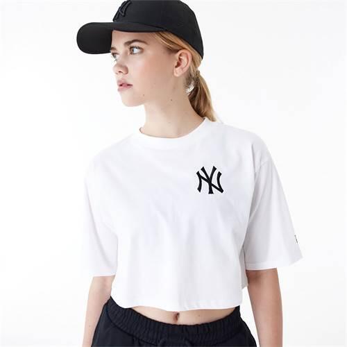T-Shirt New Era Mlb Le Crop Tee Neyyan Whiblk Donna