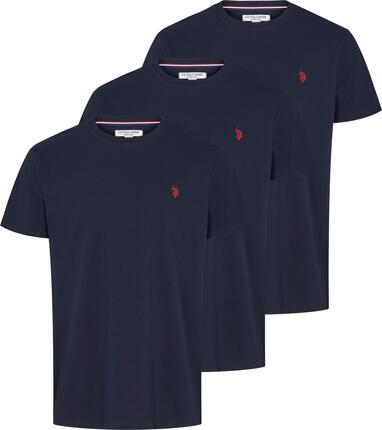 Lot de 3 T-shirts U.S. POLO ASSN. Arjun pour hommes en coton pur - Bleu foncé XL