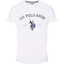 T-shirt U.S. POLO ASSN. Archibald pour hommes en coton pur - Blanc Moyen