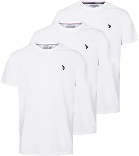 Lot de 3 T-shirts U.S. POLO ASSN. Arjun pour hommes en coton pur - Blanc XL