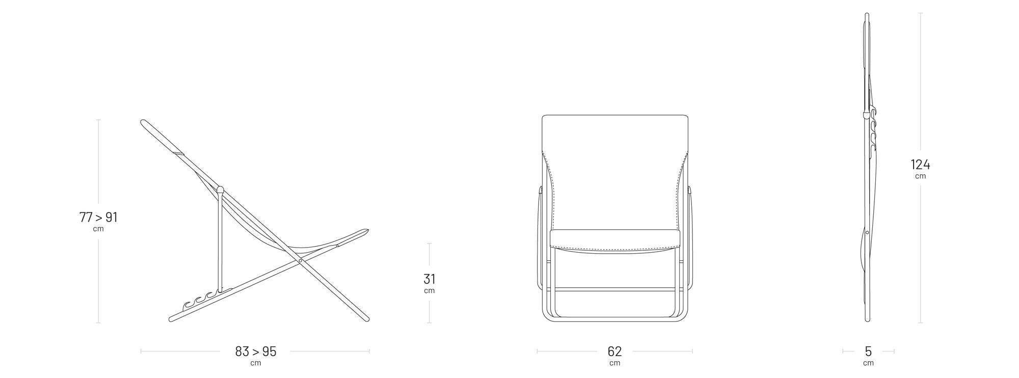 Transat jardin pliant multi-positions : Largeur 58 cm - MAXI TRANSAT - Orange 7/7