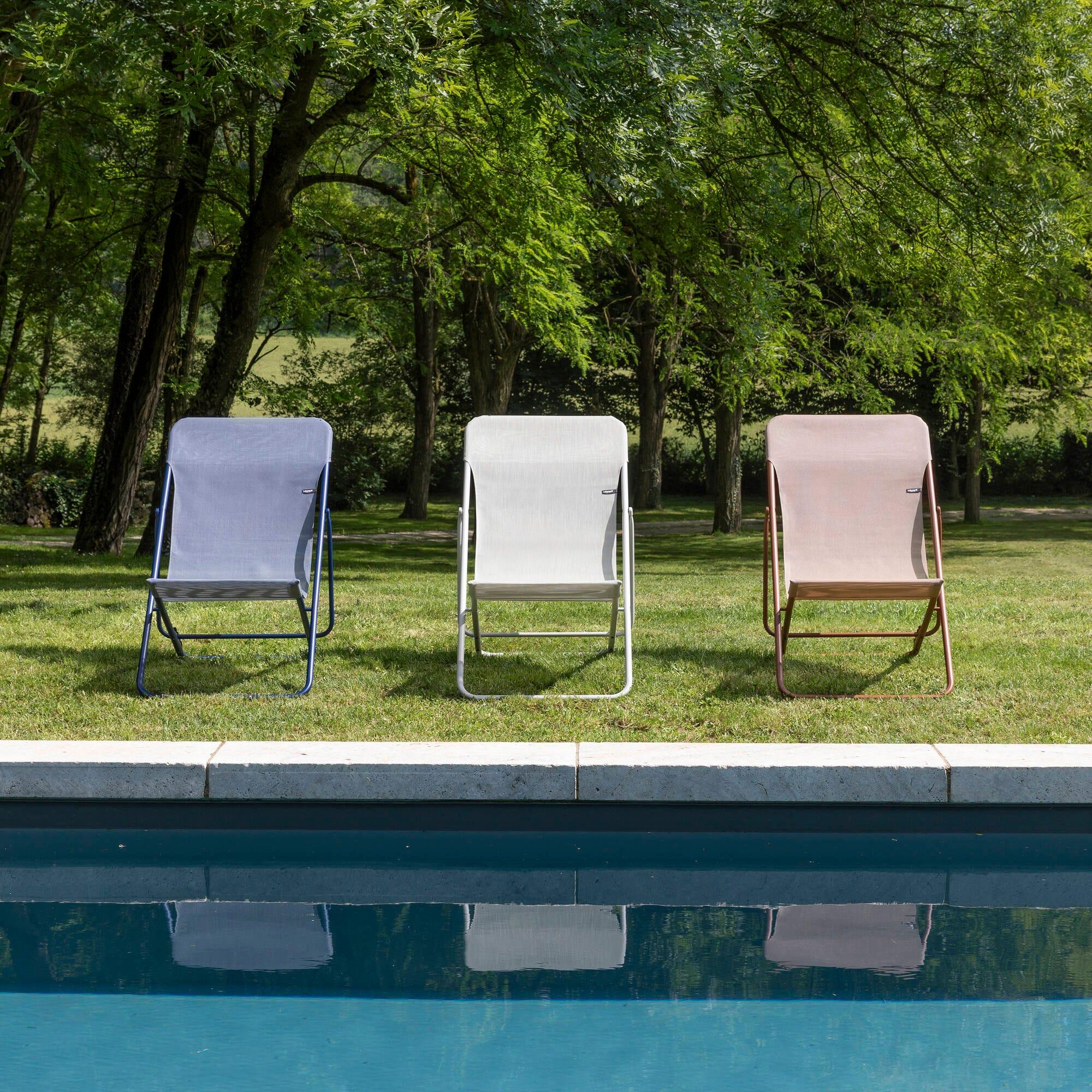 Transat jardin pliant multi-positions : Largeur 58 cm - MAXI TRANSAT - Bleu 5/7